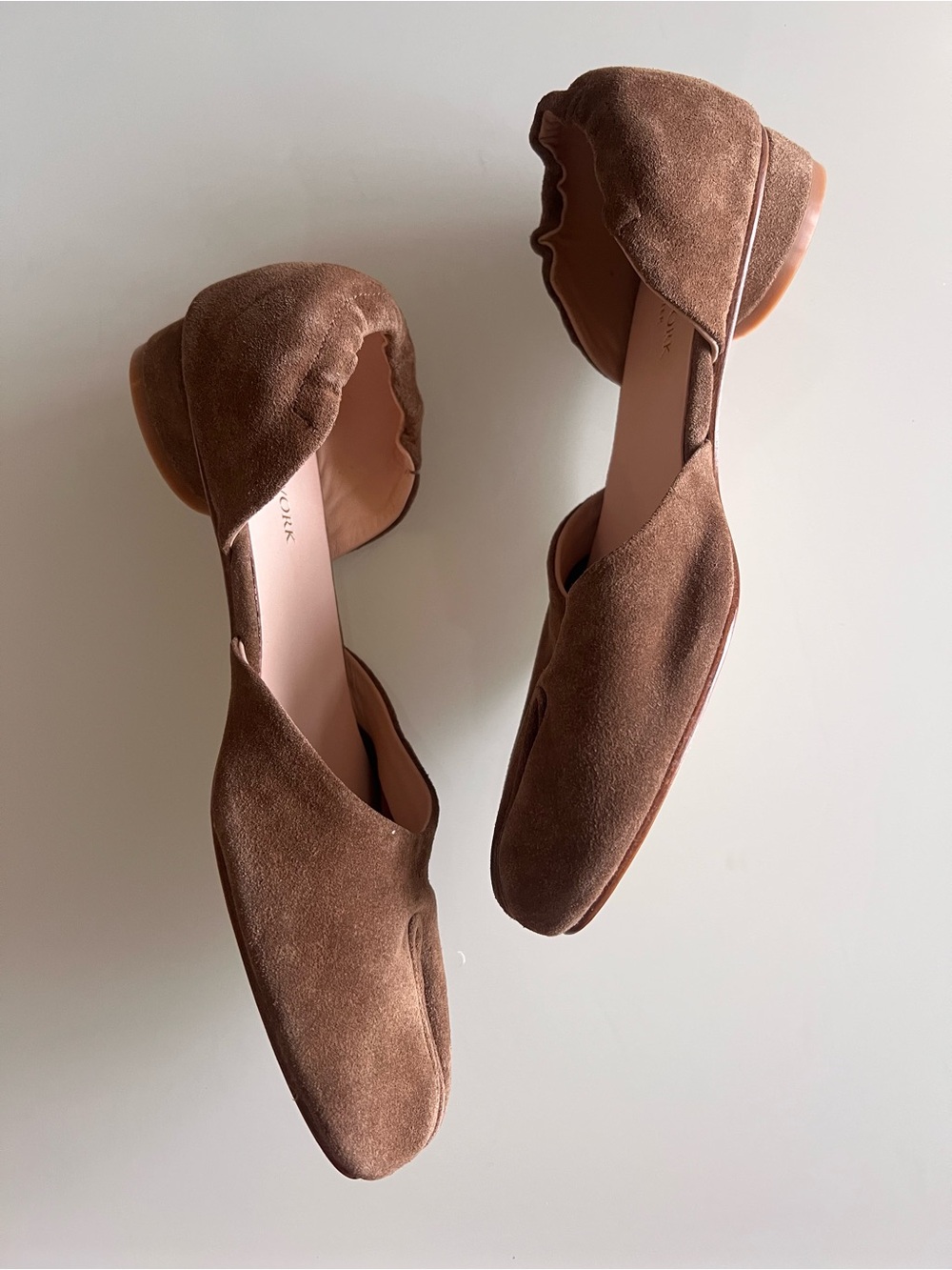 HOME WORK ATELIER Tabi Ballet Flats Suede Brown Minimalist Shoes - Picture 10 of 16
